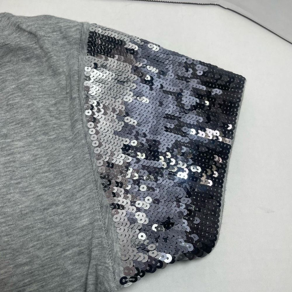 BNWOT Victoria’s Secret PINK Gray knitsequin short sleeve tshirt S PRICE FIRM - Picture 7 of 11